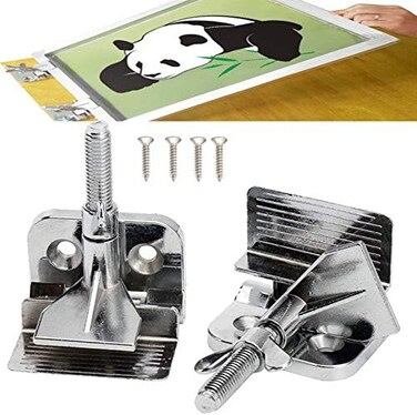 MS WGO 2PCS of Screen Printing Clamps Screen Frame Butterfly Hinge Clamp for Silk Screen Printing Frame Machine,for Fixing Screen Printing Mesh,Screen Printing Press DIY Tool Include 4 Screws