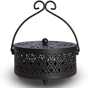 MyLifeUNIT Mosquito Coil Holder, Retro Portable Mosquito Incense Burner for Home and Camping (Black