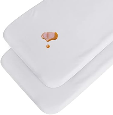 Coldwind Waterproof Bedside Sleeper Bassinet Sheets Organic Cotton Compatible with Mika MickyMiClassicMilliard Bassinet, Fit Most Bedside Sleeper Bassinet Mattress, Boys and Girls, 2 Pack, White