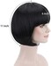 FREE BEAUTY Black Short Bob Flapper Cosplay Wig-Synthetic Costume Women's Natural Looking Halloween Party Christmas Bangs Wigs