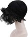 FREE BEAUTY Black Short Bob Flapper Cosplay Wig-Synthetic Costume Women's Natural Looking Halloween Party Christmas Bangs Wigs