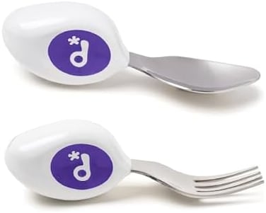 doddl Spoon and Fork Set, Blueberry Blue