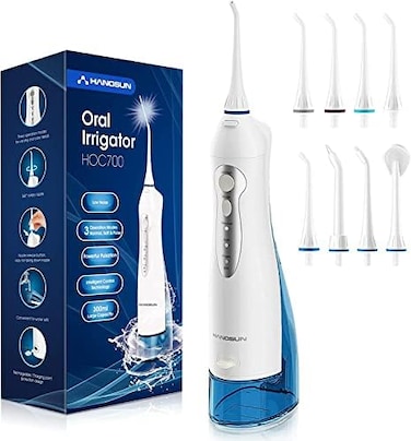 HANGSUN Cordless Water Flosser Teeth Cleaner with Portable Inductive Charger,IPX7 Waterproof,3-Modes for Braces Bridge Travel and Home (A