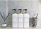 HARRA HOME Modern Gold Design Pump Bottle Set 27 oz Refillable Shampoo and Conditioner Dispenser Empty Shower Plastic Bottles with Pump for Bathroom Lotion Body wash Massage Oils, Pack of 3 (Black