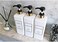 HARRA HOME Modern Gold Design Pump Bottle Set 27 oz Refillable Shampoo and Conditioner Dispenser Empty Shower Plastic Bottles with Pump for Bathroom Lotion Body wash Massage Oils, Pack of 3 (Black