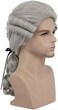 karlery Colonial Man Long Wave Gray Wig Halloween Costume Wig Anime Cosplay Wig (Gray