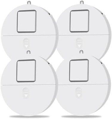 EVA LOGIK Window Alarm 4 Pack - Loud 120dB With Vibration Sensors for Any Window - Glass Break Security Sensor - Low Battery LED Indicator