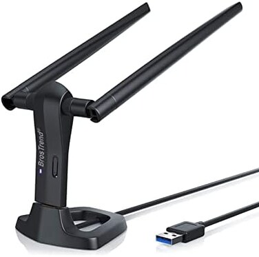 BrosTrend Linux WiFi Adapter for Ubuntu, Mint, Debian, Lubuntu, Xubuntu, Mate, Zorin, PureOS, Raspberry Pi 2, Windows 11/10, 1200Mbps, 5GHz/2.4GHz, Long Range 2 X 5dBi External Antennas, USB3.0