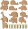 Qunclay Wooden Animal Cabinet Knobs Decorative Wood Dresser Knobs with Screws Dresser Pulls Wood Marine Woodland Animals Knobs Furniture Knobs Nursery Drawer Handles for Decor (Zoo, 12 Set