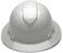 Ridgeline Pyramex Full Brim Hard Hat, 4-Point Ratchet Suspension, Shiny White Graphite Pattern