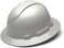 Ridgeline Pyramex Full Brim Hard Hat, 4-Point Ratchet Suspension, Shiny White Graphite Pattern