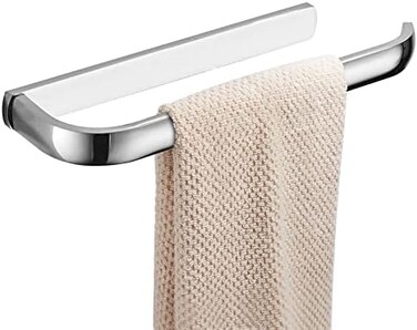 BESy Brass Hand Towel Bar for Bathroom Polished Chrome Bathroom Accessories Fixtures Rustproof Wall Mounted Towel Rack Hanger 12 Inch