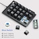 Rottay Number Pad, ROTTAY Mechanical USB Wired Numeric Keypad with Blue LED Backlit 22-Key Numpad for Laptop Desktop Computer PC - Black (Blue switches