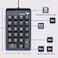 Rottay Number Pad, ROTTAY Mechanical USB Wired Numeric Keypad with Blue LED Backlit 22-Key Numpad for Laptop Desktop Computer PC - Black (Blue switches