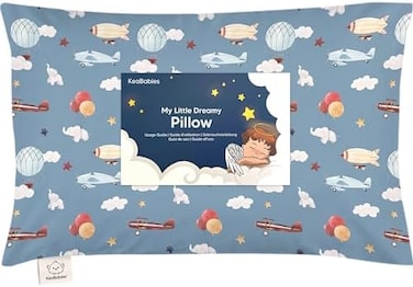 KeaBabies My Little Dreamy Toddler Pillow With Pillowcase - 13x18 Organic Cotton for Sleeping, Kids, Travel - Mini Bed Pillow (UpAway