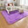 PAGISOFE Soft Fuzzy Purple Area Rugs for Kids Room Girls Bedroom Fluffy Floor Rugs Shag for Dorm Baby Nursery Fur Rugs Cute Plush Rug Decorative Accent Rug Thick Shaggy Carpet 4' x 5',（Purple