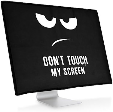 kwmobile Monitor Cover for 27-28" Monitor - Dust Cover PC Monitor Case Screen Display Protector - White/Black