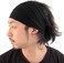 CHARM Men's Japanese Sports Headband - Stretchy Bandana Head Band Black M