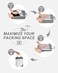 Gonex Compression Packing Cubes, Extensible Storage Mesh Bags Organizers, 6 PCS Gray, LMSXSSlimLaundry Bag