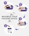 Gonex Compression Packing Cubes, Extensible Storage Mesh Bags Organizers, 6 PCS Purple, LMSXSSlimLaundry Bag