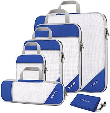 Gonex Compression Packing Cubes Mesh Organizers LMSXSSlimLaundry Bag Deep blue