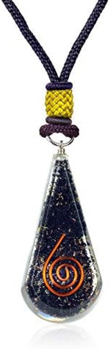 Orgonite Crystal Emotional Body Purification Black Tourmaline Tear Drop Pendant for Strengthen Immune System - Swallows Negative Energy - Positivity