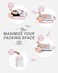 Gonex Compression Packing Cubes, Extensible Storage Mesh Bags Organizers, 6 PCS Pink, LMSXSSlimLaundry Bag