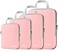 Gonex Compression Packing Cubes, 4pcs Expandable Storage Travel Luggage Bags Organizers (Pink