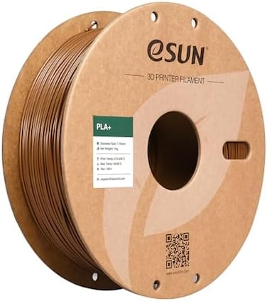 خيوط طباعة ثلاثية الأبعاد من إي صن، PLAFilament، قطر 1.75 مم، PLA Plus، دقة أبعاد ± 0.02 مم، بكرة وزنها 1 كجم (2.2 رطل)، لون بني