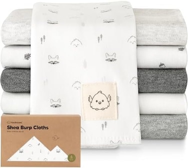 KeaBabies 6-Pack Baby Burp Cloths for Baby Boys and Girls - Organic Cotton Burp Clothes for Baby Boy, Burp Clothes for Baby Girl, Burping Cloths for Babies, Newborn Burp Cloth, Spit Up Rag, Baby Rags