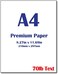 مستلزمات النشر المكتبي: ورق طباعة فاخر A4 (8.3 بوصة × 11.7 بوصة) - وزن 28 رطلاً للورق العادي / 70 رطلاً للورق النصي (105 جم/م²) - ورق أبيض ناصع (100 ورقة)