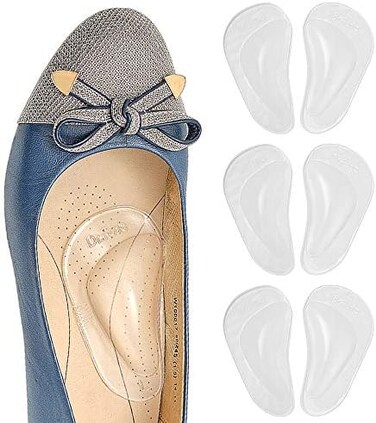 Dr Foot Dr. Foot's Arch Support Shoe Insoles for Flat Feet, Gel Arch Inserts for Plantar Fasciitis, Adhesive Arch Pad for Relieve Pressure and Feet Pain- 3 Pairs (Clear