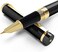 Dryden Designs Fountain Pen Fine Nib, Includes Gift Box and Ink Refill Converter, Classic Writing Tool [Intense Black] for Left and Right Handed