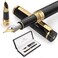 Dryden Designs Fountain Pen Fine Nib, Includes Gift Box and Ink Refill Converter, Classic Writing Tool [Intense Black] for Left and Right Handed