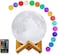 LOGROTATE Moon Lamp 3D Printing 16 Colors LED Moon Light with Stand and Time Setting (7 inchRemoteTouch Control, Hanging Lunar Global Lights for Birthday Kids Gifts Lovers Gifts