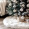 AOGU 48 Inch Faux Fur Christmas Tree Skirt White Plush Skirt for Merry Christmas Party Christmas Tree Decoration