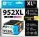 خرطوشة حبر بديلة متوافقة مع تقنية Smart Ink لطابعات HP 952XL (عبوة من 4 خراطيش) للاستخدام مع طابعات OfficeJet Pro 8710، 8720، 7740، 8210، 8715، 7720، 8702، 8725، 8740، 8730، 8700، 8200 (أسود، سماوي، أ