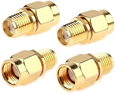 TengKo SMA Female to RP-SMA Male Jack Adapter SMA Male Plug to SMA Female Connector Coaxial Coax Adapter for WiFi Antenna Repeaters Radio Signal Extension Cable (4 Pack