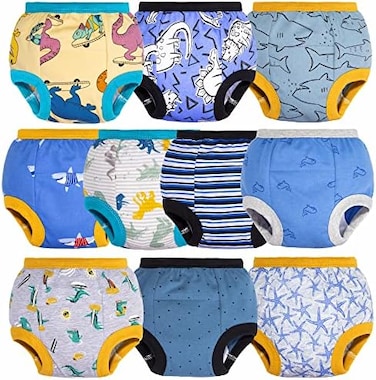BIG ELEPHANT Baby Boys' 10 Pack Toddler Potty Training Pants 100% Cotton Underpants 3T, 3 Years