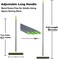 LandHope Push Broom Long Handle Rubber Bristles Sweeper Squeegee Edge 59 inches Non Scratch Bristle Broom for Pet Cat Dog Hair Carpet Hardwood Tile Windows Clean Water Resistant (Multi Segment Handle