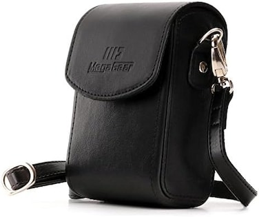 حقيبة كاميرا جلدية من ميجا جير طراز MG1504 مزودة بحزام لكاميرا كانون باور شوت SX740 HS و SX730 HS