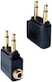 Posdou Audio Airplane Adapters Dual 3.5mm Male to 3.5mm Female Airline Flight Headphone Adapters Gold Plated (2 Pack