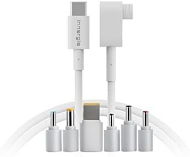 Innergie C-T USB-C 1.5m Power Adapter Cord with Universal Laptop Connector Tips to Fit Most Laptop,Multi PC Connectors for Compatible with Acer/ASUS/Dell/HP/LenovoMore (Delta Electronics
