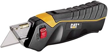 سكين CAT متعدد الاستخدامات لقطع الصناديق، مزود بشفرة ذاتية السحب، ومقبض ضغط للتمديد، وقفل مفتوح بمفتاح، ومقبض مريح، و3 شفرات ذات أطراف آمنة للتخزين بالداخل - 240071