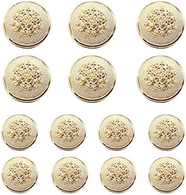 YaHoGa 14pcs Gold Blazer Buttons for Men's Suits Blazers Sport Coats 20mm 15mm Metal Shank Suit Buttons Set for Sewing Coats Suits Blazers (MB20080