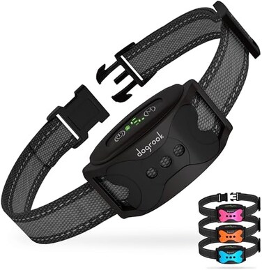 DogRook Rechargeable Dog Bark Collar - No Shock Dog Training Smart Collar - BeepVibrating Dog Collar - Anti Bark Collar for Large Dog, MediumSmall Dog - No Shock Bark Collar - 12-110 lbs
