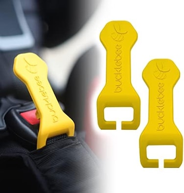 Bucklebee Easy Car Seat Buckle Release Aid for Children Unbuckle Car Seat Release Tool - Car Seat Button Pusher - Car Seat Opener for Nails - Car Seat Buckle Release Tool Buddy Me (2 Packs Yellow