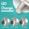 صنبور مطبخ تجاري من أيمادي مع بخاخ - صنبور حوض مطبخ بمقبض واحد قابل للسحب مع إضاءة LED وفوهتين، نيكل مصقول