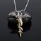 DUANMEINAD Glow in The Dark Dragon Sword Necklace Luminous Pendant Punk Titanium Steel Dragon Sword Wing Pendant Necklaces