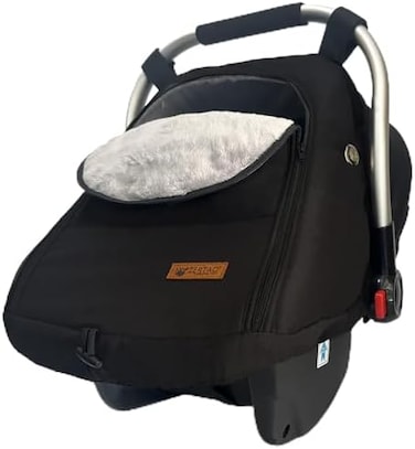 ZERTAO Car Seat Cover Winter - Baby Car Seat Covers Universal Cold Weather Shield,Warm and Cozy,Carseat Covers Canopy Water Resistant for Baby Protection Car Seat Covers for Infant Car Seat (Black